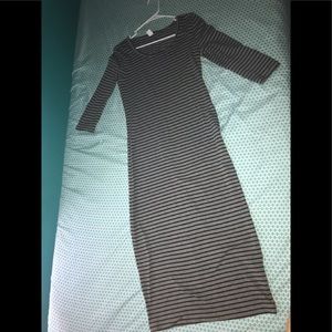 Grey Dress with Black Stripes